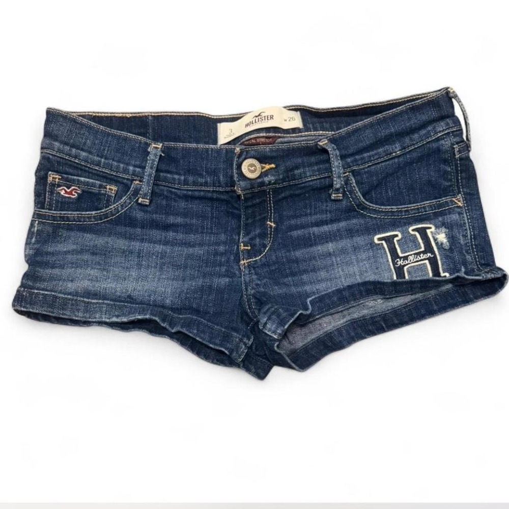 Y2K Hollister Y2K Micro Mini Denim Shorts 26 MallCore Preppy 2000s Low Rise